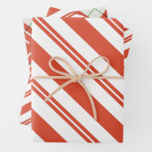 Candy Cane Chorus Diagonal Flat Sheet Set of 3 Inpakpapier Vel (In situ)