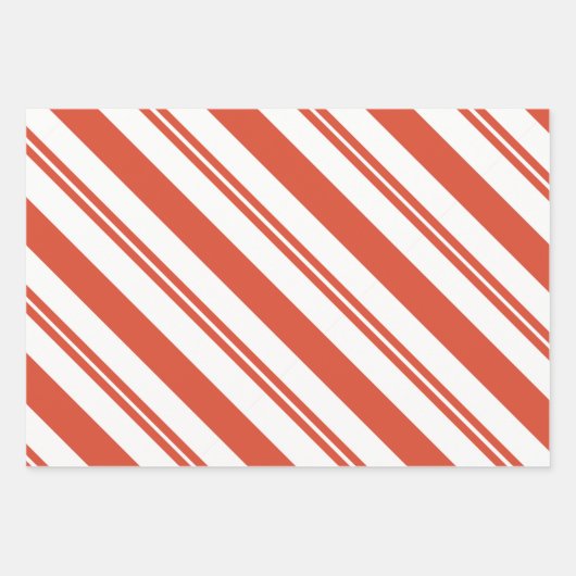 Candy Cane Chorus Diagonal Flat Sheet Set of 3 Inpakpapier Vel (Voorkant)
