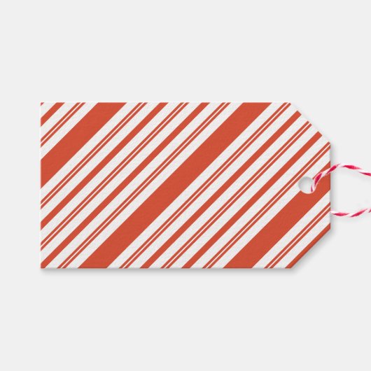 Candy Cane Chorus-Stripe-Diagonal Cadeaulabel (Voorkant (Horizontaal))