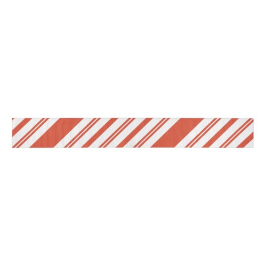 Candy Cane Chorus-Stripe-Diagonal Grosgrain Lint (Voorkant)