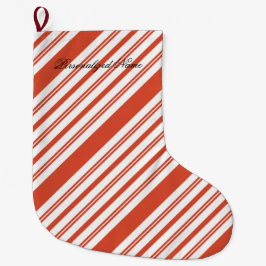 Candy Cane Chorus-Stripe-Diagonal Grote Kerstsok