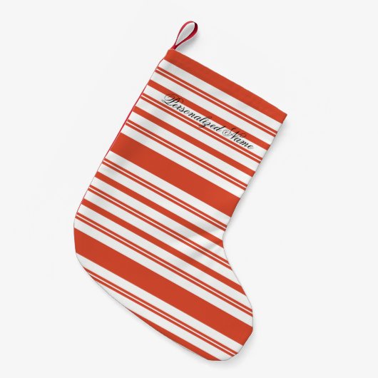 Candy Cane Chorus-Stripe-Horizontal Kleine Kerstsok (Voorkant (Hangend))