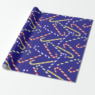 Candy Cane Christmas Blue Cadeaupapier