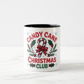 Candy Cane Christmas Club Festive Holiday & Wint Tweekleurige Koffiemok