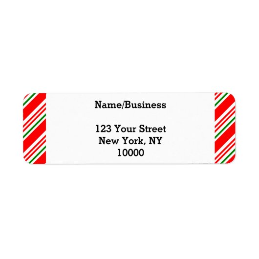 Candy Cane Christmas Custom Etiket (Voorkant)