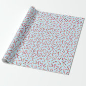 Candy Cane Christmas Gift Wrapping Paper - Blue Cadeaupapier (Uitgerold)