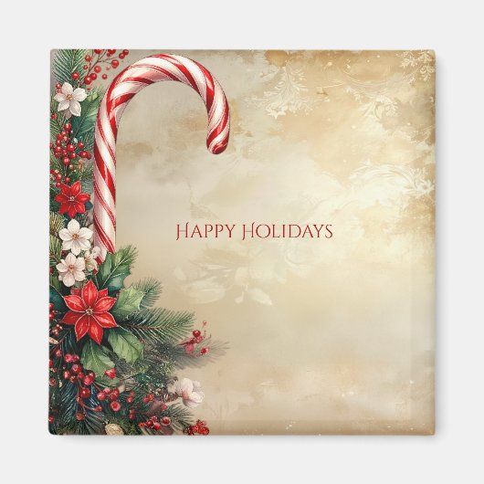 Candy Cane Christmas Holiday Magnet (Devant)