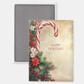 Candy Cane Christmas Holiday Magnet Magneet (Voorkant / Achterkant)