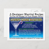 Candy Cane Christmas Martini Recept Briefkaart (Voorkant / Achterkant)