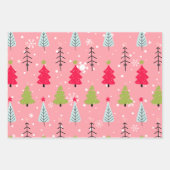 Candy Cane Christmas Pink Tree Doodle Inpakpapier Vel (Voorkant 3)