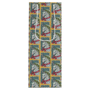 CANDY CANE CHRISTMAS UNICORN, HORSE WINE GIFT BAG WIJN CADEAUTAS
