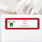 Candy Cane Colorful Kerstreendement Etiket (Insitu)