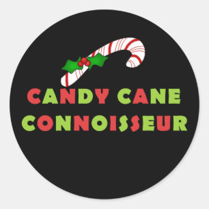 Candy Cane Connoisseur Grappige vakantie Ronde Sticker