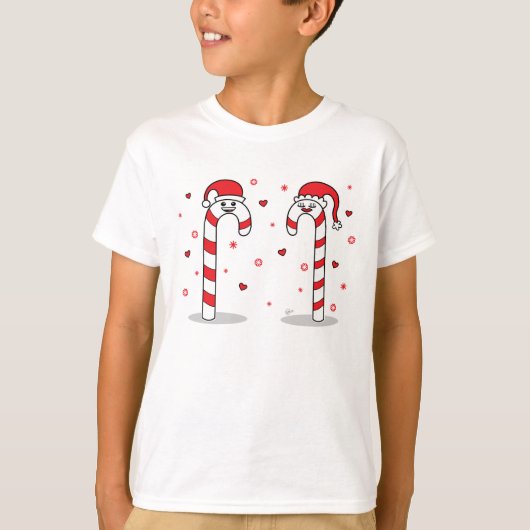 Candy Cane Couple - Kinder T-Shirt (Voorkant)
