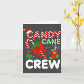 Candy Cane Crew Christmas Funny Xmas Matching Fami Kaart (Gele Bloem)