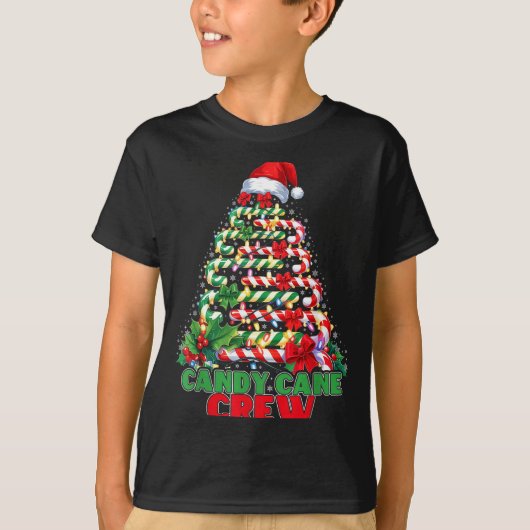 Candy Cane Crew Christmas Funny Xmas Matching Fami T-shirt (Voorkant)