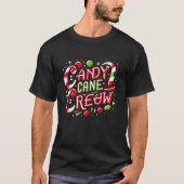 Candy Cane Crew Christmas Squad Matching Familie V T-shirt (Voorkant)