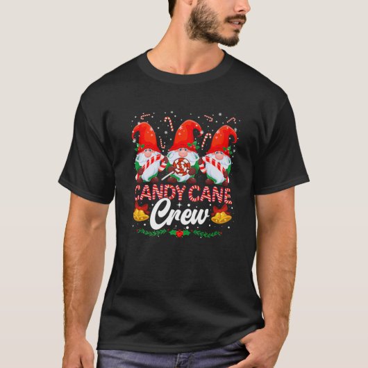 Candy Cane Crew Funny Snoep Lover Gnome T-shirt (Voorkant)