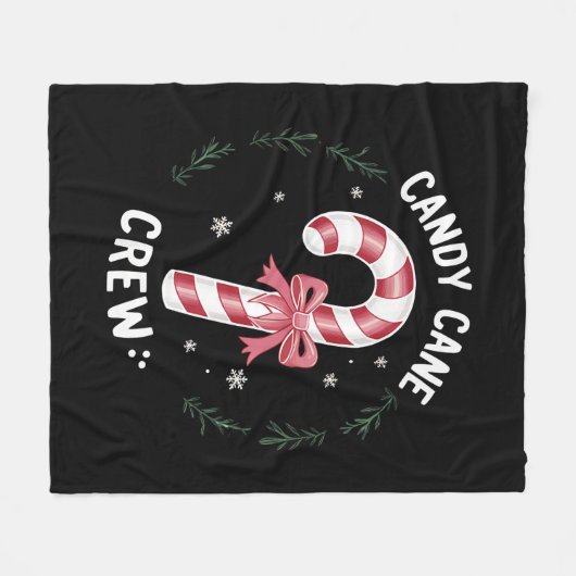 Candy Cane Crew Funny Snoep Lover Xmas Fleece Deken (Voorkant (Horizontaal))