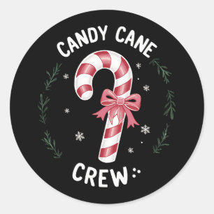 Candy Cane Crew Funny Snoep Lover Xmas Ronde Sticker