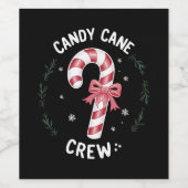 Candy Cane Crew Funny Snoep Lover Xmas Wijn Etiket (Enkel label)