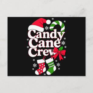 Candy Cane Crew Kerst Santa Hoed Sneeuwvlok Feestdagenkaart