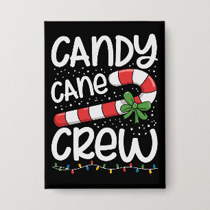 Candy Cane Crew Kerstmis Familie Xmas Vakantie  Button