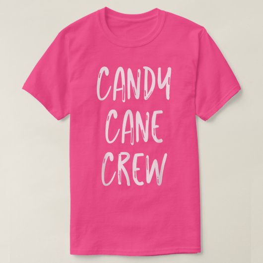 Candy Cane Crew Kerstmis, helder rood en wit T-shirt (Design voorkant)