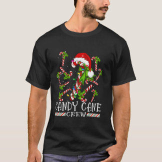 Candy Cane Crew Kerstmis Rood Wit Kerstman Grappig T-shirt