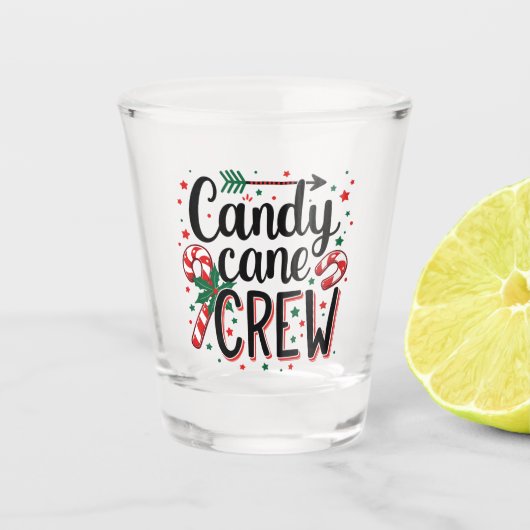 Candy Cane Crew Kerstsnack Matching Cousins Shot Glas (Voorkant)