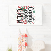 Candy Cane Crew Kerstsnack Matching Cousins Spandoek (Insitu)