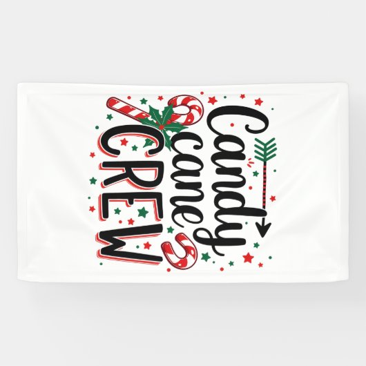 Candy Cane Crew Kerstsnack Matching Cousins Spandoek (Horizontaal)