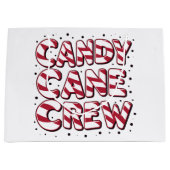 Candy Cane Crew Liefhebber Kerstmis Pyjama Groot Cadeauzakje (Voorkant)