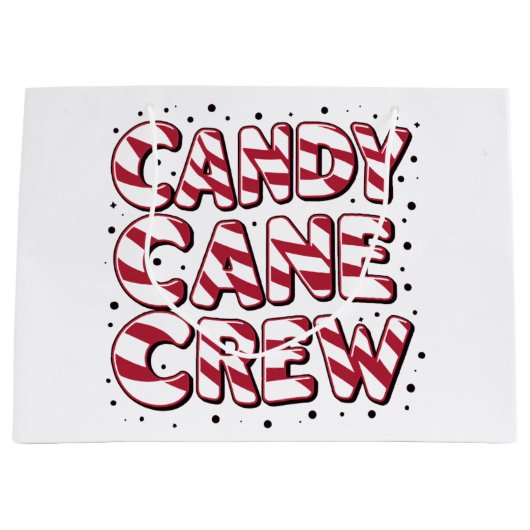 Candy Cane Crew Liefhebber Kerstmis Pyjama Groot Cadeauzakje (Voorkant)