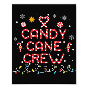 Candy Cane Crew Matching Family Snoep Lover Foto Afdruk