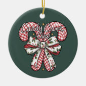 Candy Cane Crew Preppy Christmas Holiday  Keramisch Ornament (Voorkant)