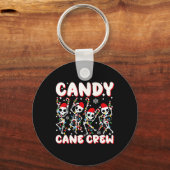 Candy Cane Crew Skeleton Christmas Candy Lover Xma Sleutelhanger (Voorkant)