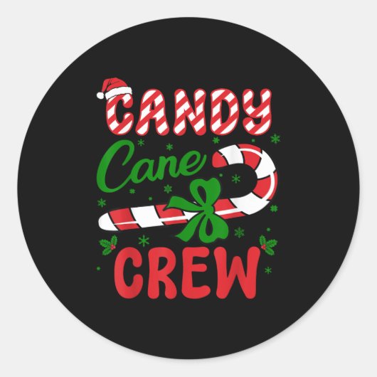 Candy Cane Crew Tester Lovers Taster Group Funny C Ronde Sticker (Voorkant)