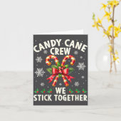 Candy Cane Crew We Stick Together Christmas Costum Kaart (Gele Bloem)