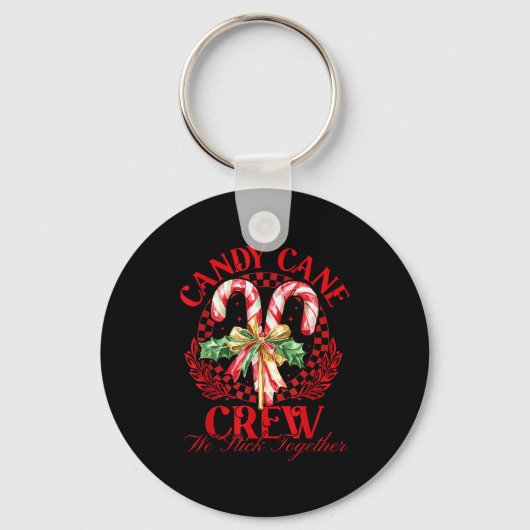 Candy Cane Crew We Stick Together Christmas Costum Sleutelhanger (Voorkant)