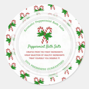 Candy Cane Custom Classic Ronde Sticker