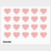 Candy Cane Draai Hart Sticker (Vel)