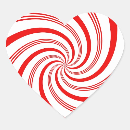 Candy Cane Draai Hart Sticker (Voorkant)