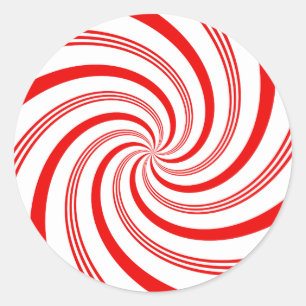 Candy Cane Draai Ronde Sticker