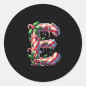 Candy Cane E Christmas Holly Delight Tank Top Ronde Sticker (Voorkant)