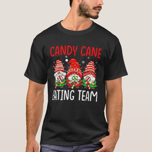 Candy Cane Eet Team Kerst Drie Gnomes Liefde T-shirt (Voorkant)
