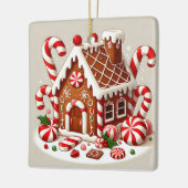 Candy Cane en Holiday Delights Gingerbread House Keramisch Ornament (Links)