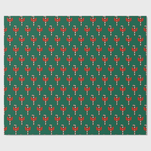 Candy Cane en Strik Cadeaupapier (Vlak)