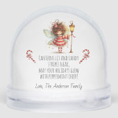 Candy Cane Fairy Holiday Card Sneeuwbol (Achterkant)