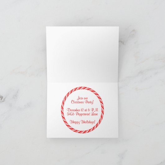 Candy Cane Feestdagen Kaart (Binnen)